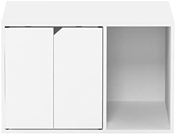 Furinno PELI 24" Wide Cat Litter Box Enclosure, Solid White - Image 6