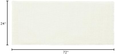 TYUU Cream White Waffle Runner Rug Bathroom, Long Boho Bath Mat - Image 2