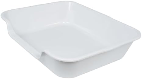 Extra Large Low Entry ABS Cat Litter Box, Light Gray, 1 Pack by Ying+Tutu