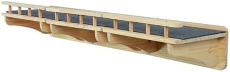 SHENGOCASE 47.2" x 11.8" Natural Wood Wall Mounted Cat Shelves by SHENGOCASE