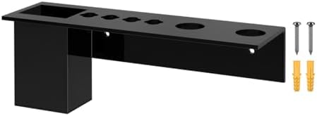 Black Acrylic Brush Organizer Hanging Display 6 Holes by MarketingHolders
