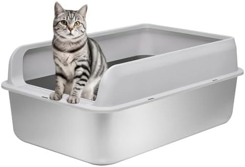 Kichwit Extra Large Stainless Steel Cat Litter Box by Kichwit