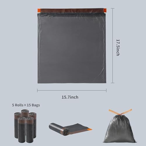 MOPALL Small Trash Bags with Drawstring, 2.6-4 Gallon - Image 2