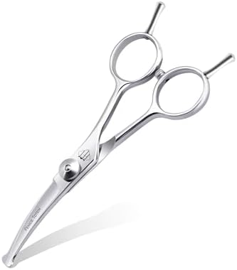Dog Grooming Scissors: 4.75" Pet Curved Shears Made of Advanced JP440C by FENICETOTEM