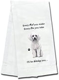 White Poodle Kitchen Towels by ESPETS