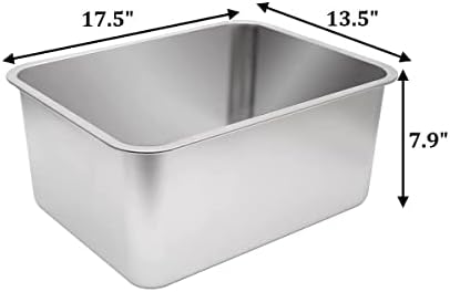 Kichwit Large Stainless Steel Cat Litter Box, 17.5" x 13.5" x 7.9" - Image 2