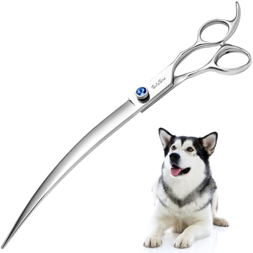 10in Curved Dog Grooming Scissors, Japanese VG10 Steel Heavy Duty by SnipStar
