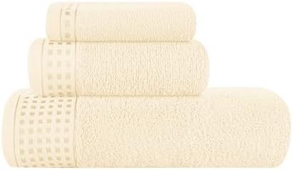 GLAMBURG Ultra Soft 3 Pack Cotton Towel Set, Contains a Bath Towel 28x55 inch by GLAMBURG