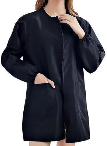 Polyester Barber Smock Short/Long Sleeve Easy Zippered Antihair Hairdressing by Unknown