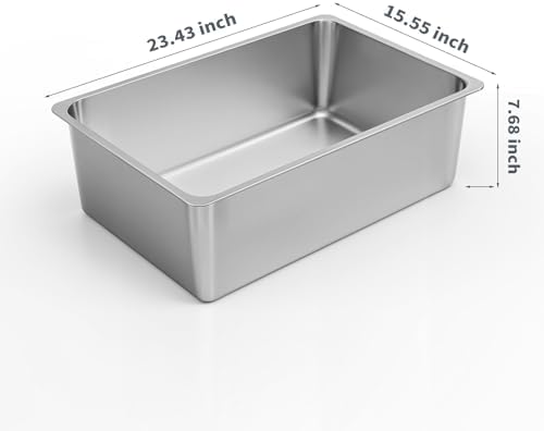 Kirecoo XXL Stainless Steel Cat Litter Box High Sided - Image 2