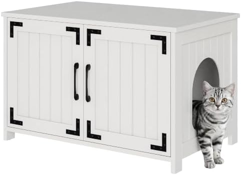 IRONCK 31.5 in Wooden Cat Litter Box Enclosure by IRONCK