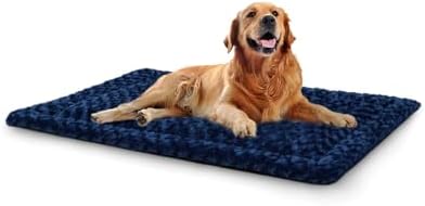Exsnugy Washable Dog Bed Mat Large Size Fluffy Pet Crate Pad 42x28 XL by Exsnugypetproducts