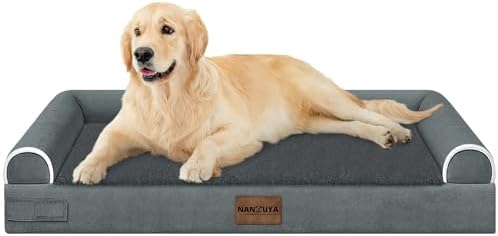 NANUYA Orthopedic Dog Bed for Large Dogs, 36 x 27 Inch, Dark Grey by Nanuya