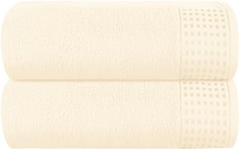 GLAMBURG 100% Cotton Oversized 2 Pack Bath Sheets 35x70, Ultra Soft Highly by GLAMBURG