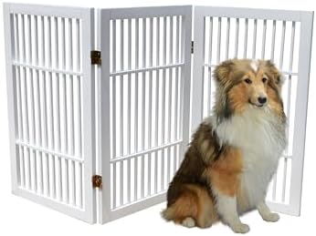 Urnporium Pet Dog Gate Freestanding, Strong Durable Folding Wooden Fence - Image 2