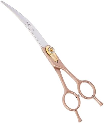 7'' Curved Dog Grooming Scissors, Professional Japanese 440C Stainless Steel by PetGroomingScissors