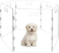 6-Panel Clear Acrylic Freestanding Dog Gate, Folding Pet Barrier by Cutora