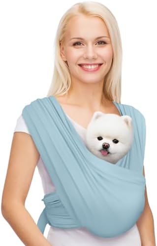 AnccoPlus Small Dog Sling Carrier, Hands-Free, Baby Blue by AnccoPlus