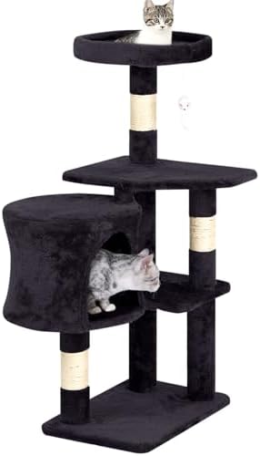 BestPet | 36" Cat Tree Tower | Dark Gray | Sturdy Multi-Level Cat Tree by BestPet