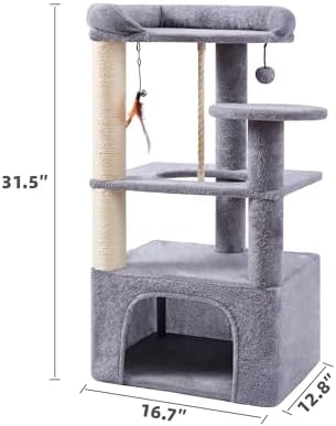 AIWIKIDE 31.5 Inch Cat Tree for Indoor Cats, Sisal Scratching Posts and Private - Image 2