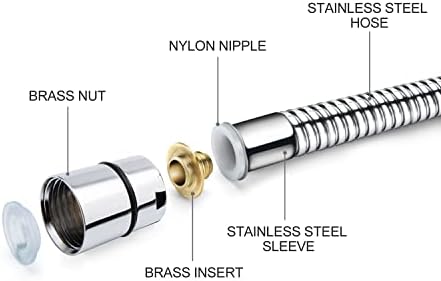 Blissland Shower Hose Extra Long 99 Inches Stainless Steel Handheld Shower Head - Image 4