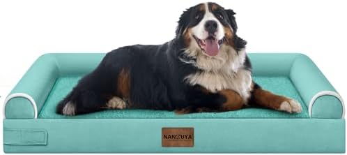 NANUYA Orthopedic Dog Bed for Jumbo Dogs, 53 x 42 Inch, Aqua Blue by Nanuya