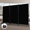 Room Divider 102'' Wide Folding Privacy Screen, 3 Panel Wall Divider w/Wheel by HOMSCREENER