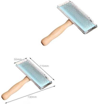 PET Hair Remover Brush with Stainless Steel Needles, Wooden Handle - Image 2