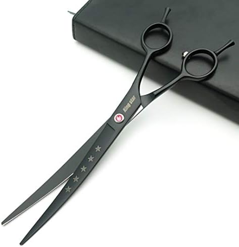 KINGSTAR 8.0in. Matt Black Professional Pet Grooming Scissors Set, Straight & - Image 7
