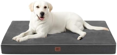EHEYCIGA Extra Large Memory Foam Dog Bed Mat, Dark Grey by EHEYCIGA