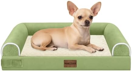 NANUYA Orthopedic Dog Bed for Small Dogs, 24 x 16 Inch, Grass Green by Nanuya