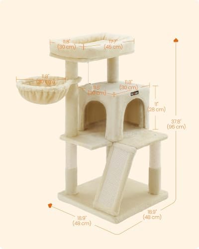 Feandrea Cat Tree, 37.8-Inch Tall Cat Tower - Image 6