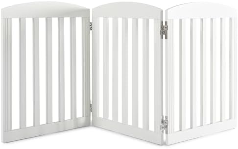 SPIRICH Wooden Freestanding Foldable Dog Gate, Stylish Modern - Image 4
