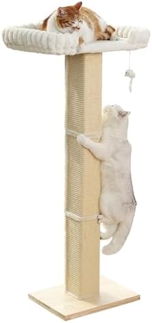 Cat Scratching Post with Large Window Perch, 47-Inch Tall Sisal Cat Tree by Caloreduce