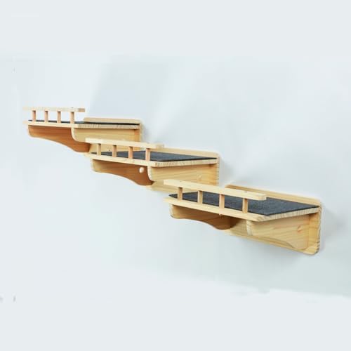 SHENGOCASE 47.2" x 11.8" Natural Wood Wall Mounted Cat Shelves - Image 7