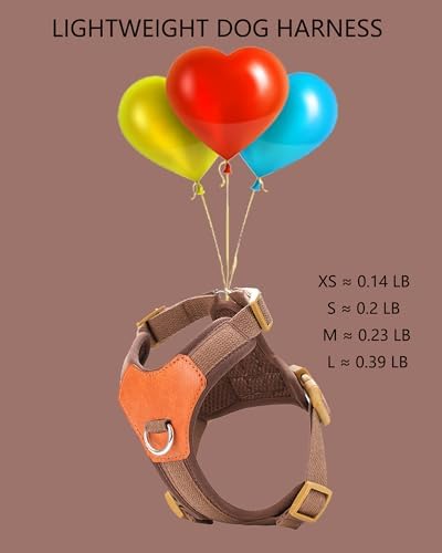 Brown xs Dog Harness for Small Dogs, No Pull Dog Harness - Image 3
