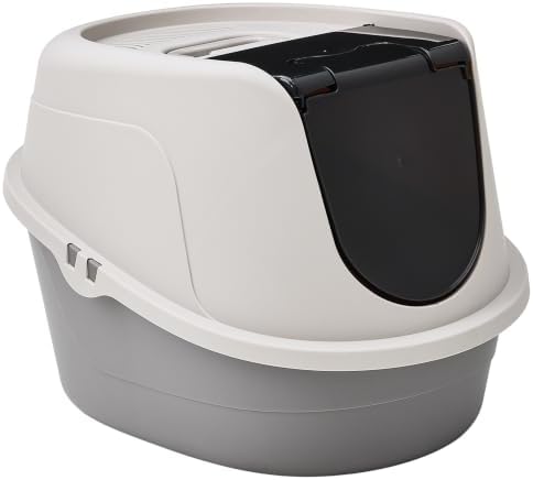 Amazon Basics No-Mess Hooded Enclosed Cat Litter Box by AmazonBasics