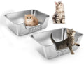 2 Pack Stainless Steel Cat Litter Box by FZZOR