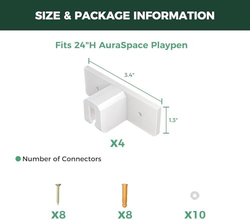 FXW Fence-to-Wall Anchors for AuraSpace Acrylic Indoor Dog Playpen - Image 3