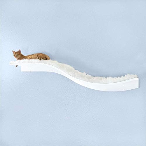 THE REFINED FELINE 60 Inch Lotus Branch Cat Shelf in White by TheRefinedFeline
