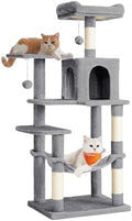 Feandrea Cat Tree, 54.2-Inch Cat Tower, Light Gray by FeandreabySONGMICSHOME