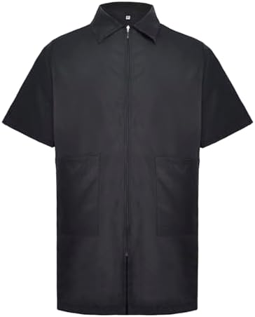 TOPTIE Barber Jacket Short-Sleeve Grooming Smock Men's Coat - Image 2