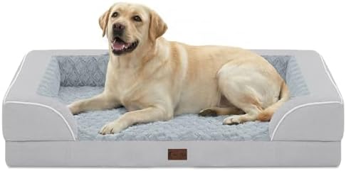 Orthopedic Dog Bed for Extra Large Dogs, Light Grey by CasaPaw