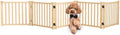 Wooden Freestanding Dog Gate Indoor- 16.9" H 5 Panels by Oapety
