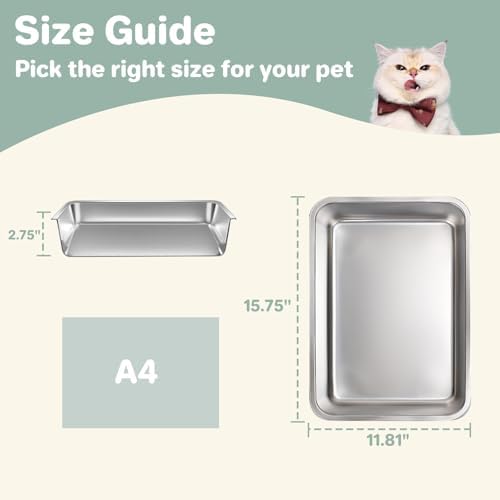 2 Pack Low Entry Stainless Steel Cat Litter Box - Image 6
