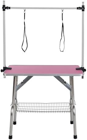 42" Pet Dog Grooming Table, Foldable Stainless Steel Frame Pet Drying Grooming by Afqxf