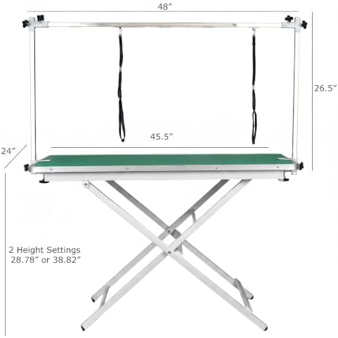 ApexDesk ProPaw Series 46" x 24" Dog Grooming Table, Foldable Heavy Duty Steel - Image 3