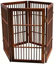 Urnporium Pet Dog Gate Freestanding, Strong Durable Folding Wooden Fence - Image 5