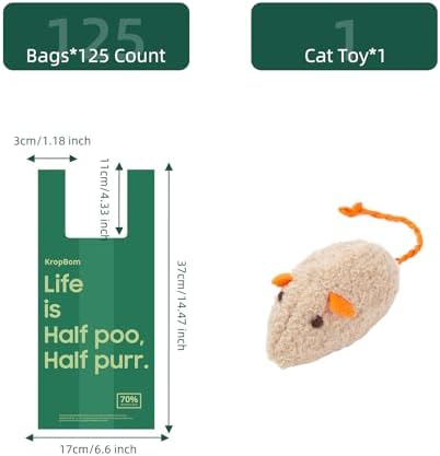 125 Count Cat Poop Bags with Handles, Disposable Litter Bags - Image 6