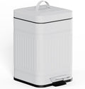 CEROELDA Small Trash Can with Lid-1.3 Gal, Dog Poop Trash Can Outside-White by WelcometoCEROELDA